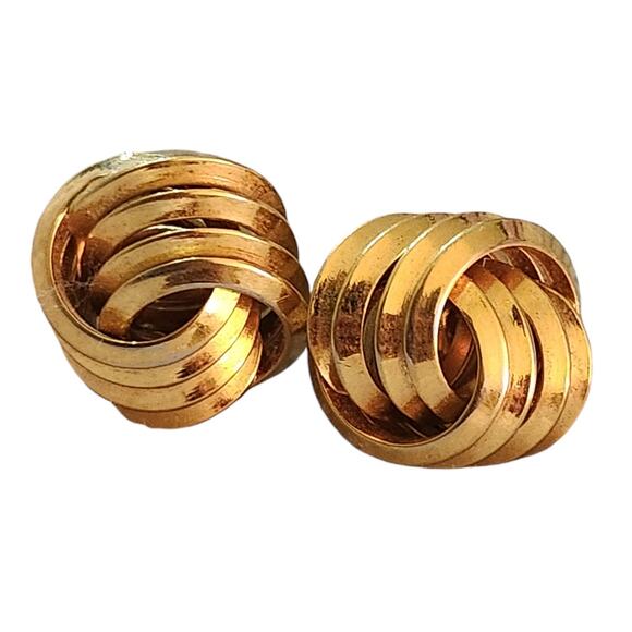 Vintage gold knot post earrings | vintage‎ stud earrings - Picture 1 of 3